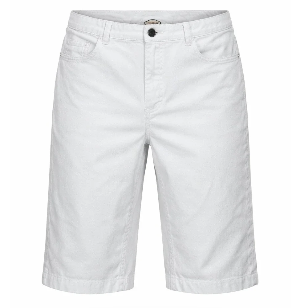 Talbots Bermuda Shorts Womens 12 Long Stretch Denim White Solid Classic Modern